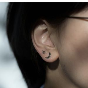 Catbird gold tiny dancer single moon earring!